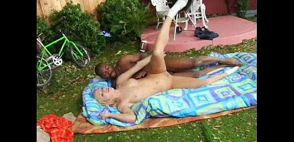  Black Neighbor Fucks White Blonde Teen Outside